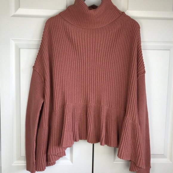 Free People Layer Cake Sweater Rose Turtleneck - Picture 3 of 7